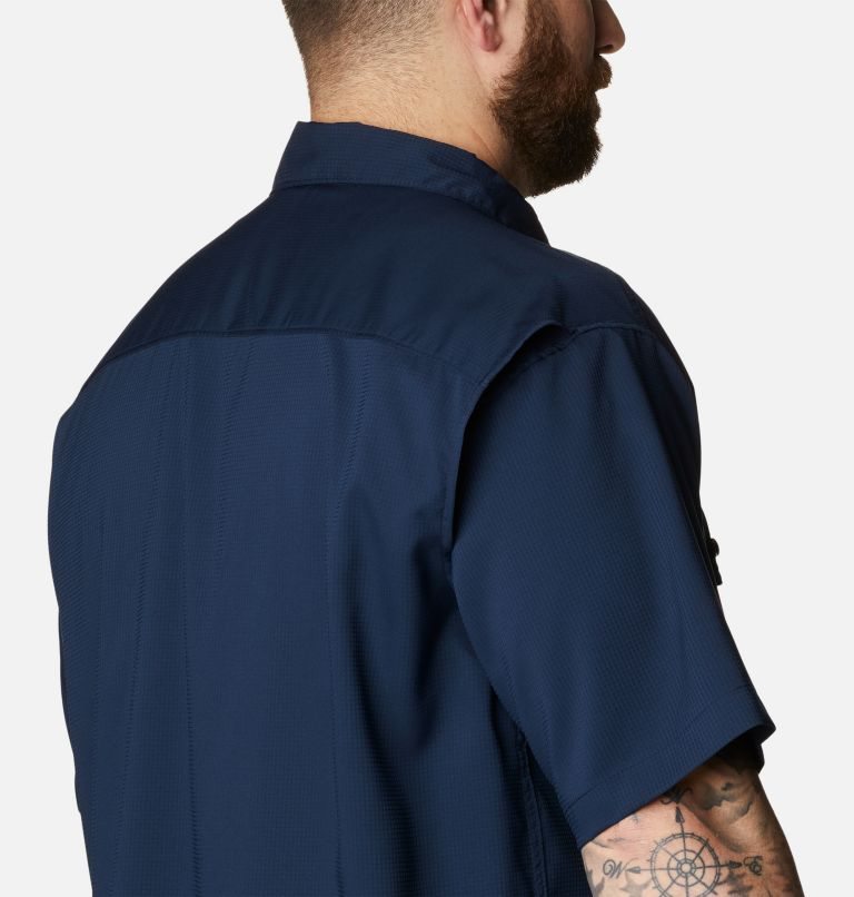 Men's Columbia Utilizer II Solid Short Sleeve Shirts Navy | Plus Size CA-R8564